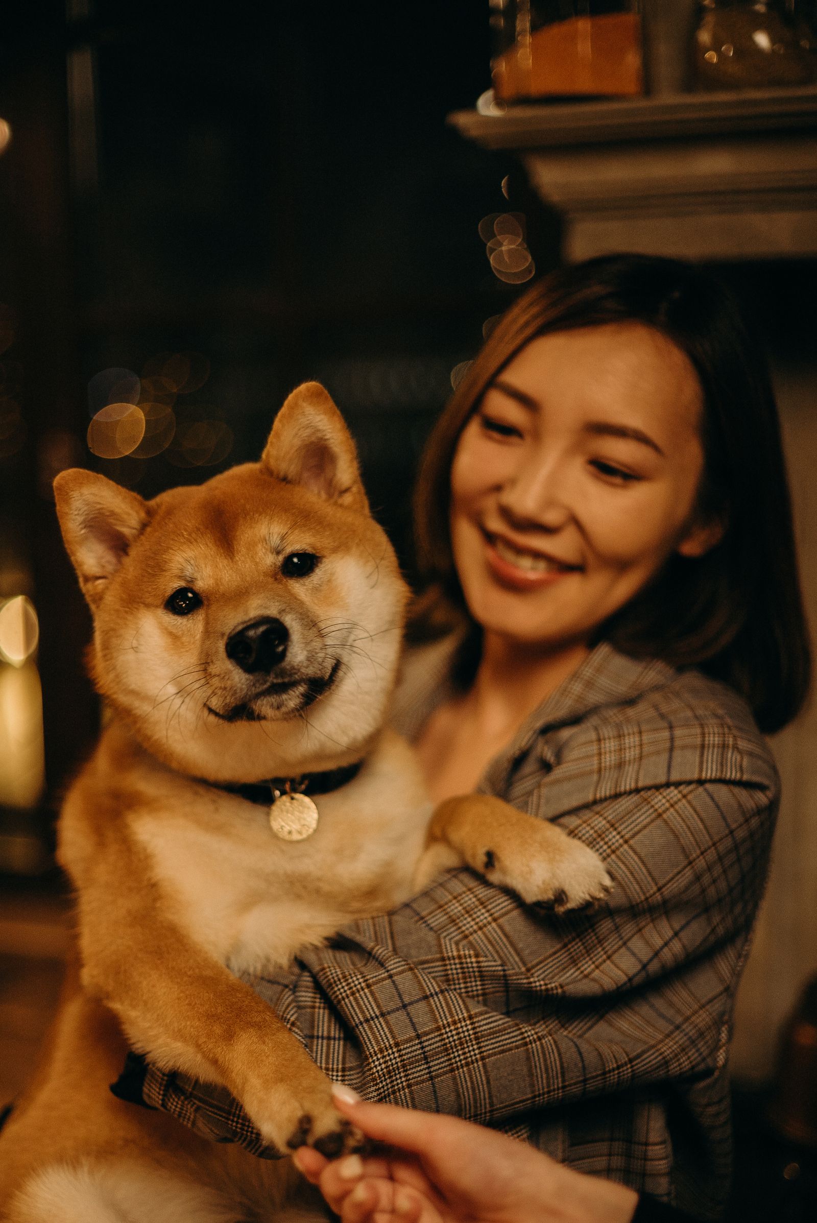 オーナーと柴犬